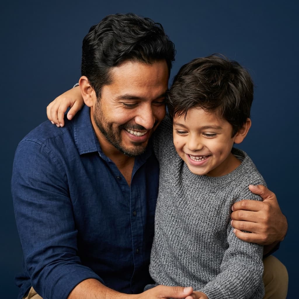 Papá con hijo